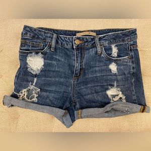 Joes Jeans ripped denim shorts.